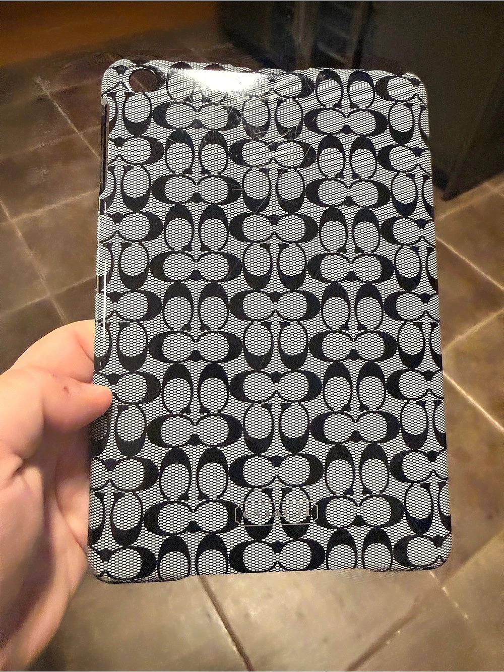 Coach Signature C Hard Shell iPad Mini Case Black & White